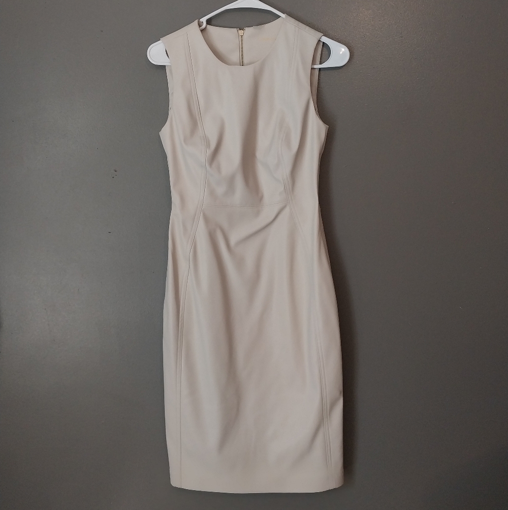 Calvin Klein Sleeveless Cream Sheath Dress Size 2